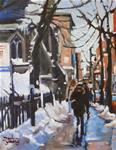 833 Montreal Winter Ste-Catherine, oil, 8x10 - Posted on Friday, March 20, 2015 by Darlene Young