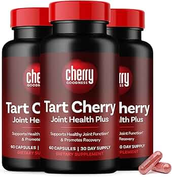 Amazon.com: Cherry Goodness® | Joint Support Supplements | Tart Cherry  Extract with Collagen Type 2 and Boswellia Extract | Joint Health Capsule |  Non-GMO + GF | 180 Capsules : Health & Household