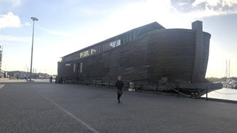 The replica of Noah's Ark by the waterfront at Ipswich
