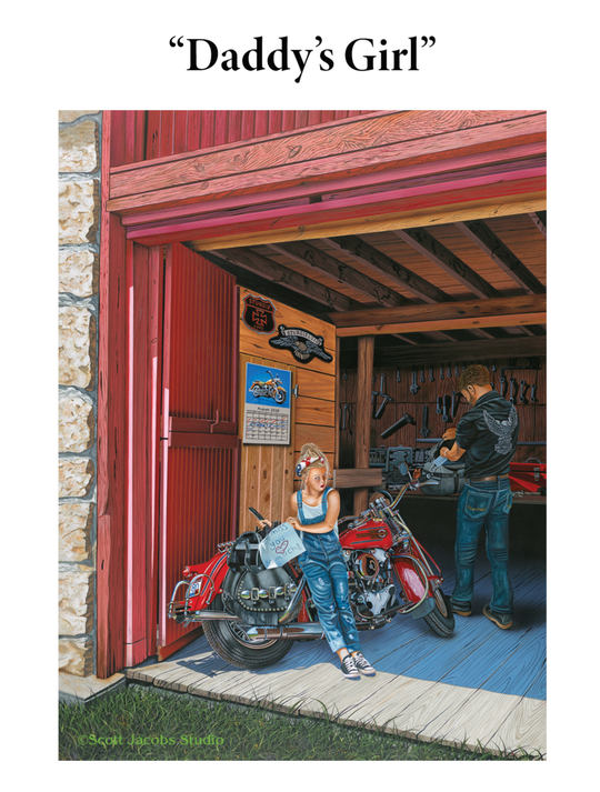 daddy's girl, sturgis painting by scott jacobs