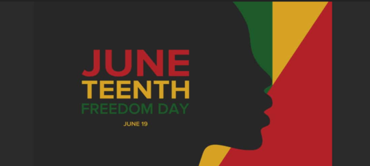 Juneteenth image with African American womans face