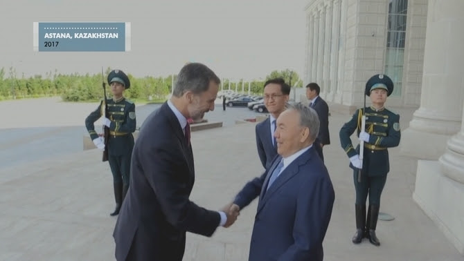Felip VI amb Nazarbayev a Astana, Kazakhtan, el 2017