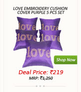 love embroidery cushion cover purple
5 pcs set