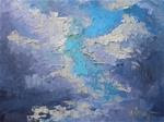 Cloud Painting, Sky Painting, Daily Painting, Small Oil Painting, A Touch of Blue by Carol Schiff, 6 - Posted on Friday, January 30, 2015 by Carol Schiff