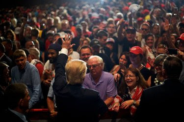 Donald J. Trump at a rally in Altoona, Pa., on Friday. Dismissing accounts that Mr. Trump was downcast, a spokesman pointed to the crowds the nominee draws.