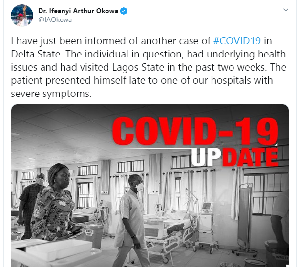 Man dies from Coronavirus in Delta State after visiting Lagos 