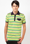 Phosphor US colourful stripe polo tshirt