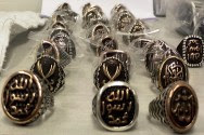 Rings with Islamic State slogans on them.