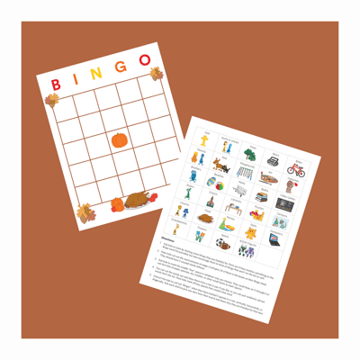 Thanksgiving bingo pages