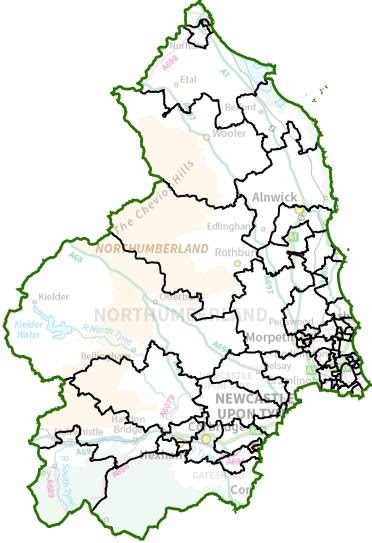 A map of draft proposals for new electoral arrangements in Northumberland