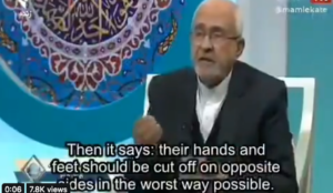 Iranian Koran Scholar: Apply Koran 5:33 to Protesters, i.e., Crucifixion, Amputation, Banishment