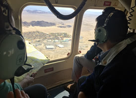 Rep. Ruiz took a helicopter tour of the base training areas