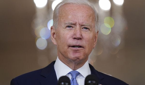 President Joe Biden speaks about the end of the war in Afghanistan from the State Dining Room of the White House, Tuesday, Aug. 31, 2021, in Washington. (AP Photo/Evan Vucci)