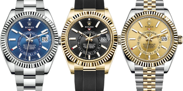 The Rolex Sky-Dweller with Oyster, Oysterflex, and Jubilee bracelets