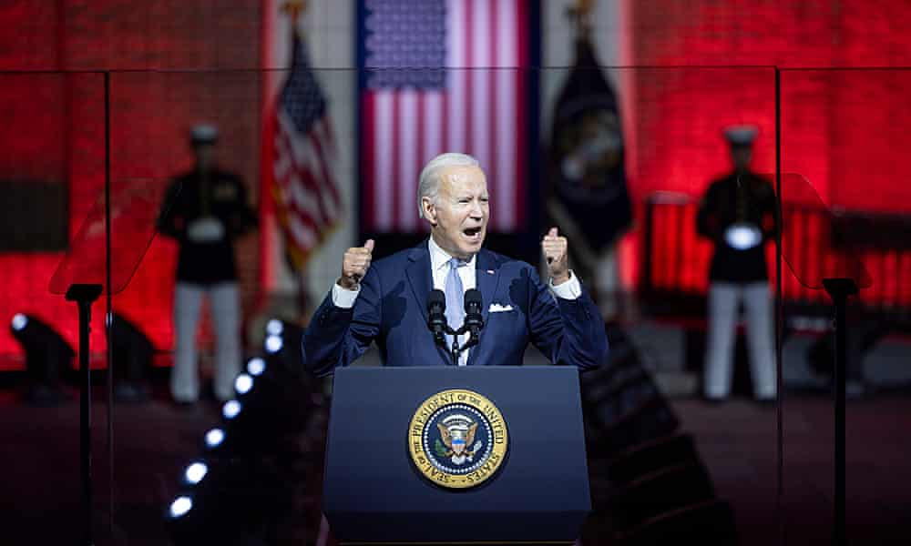 Biden warns US is imperiled by Trump and Maga extremists