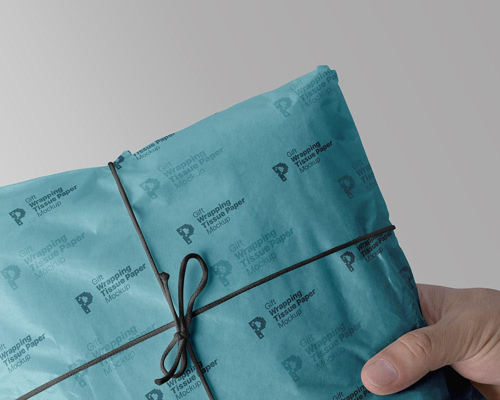 Free Mockup Gift Wrap Tissue Paper Commercial Use Fonts & Graphics